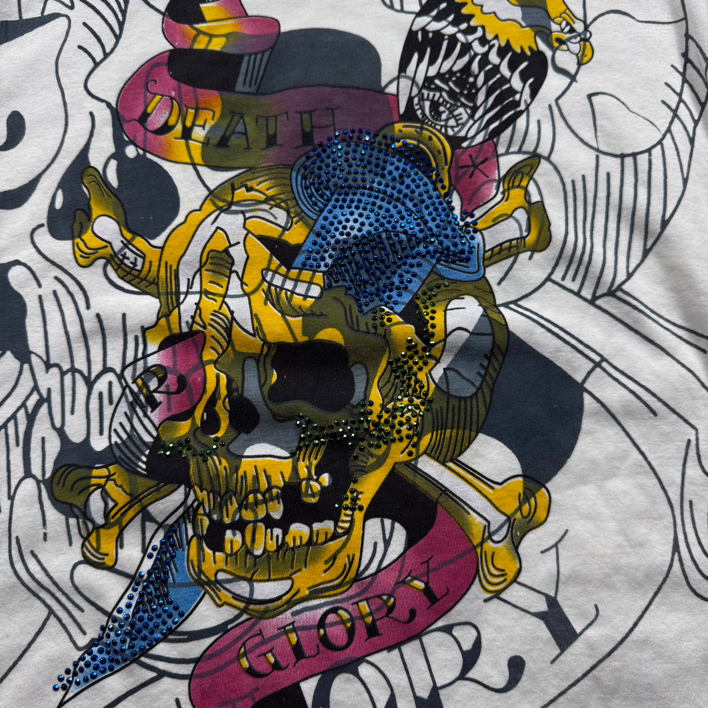 (rare) 2000s Ed Hardy Rhinestone Shirt (S)