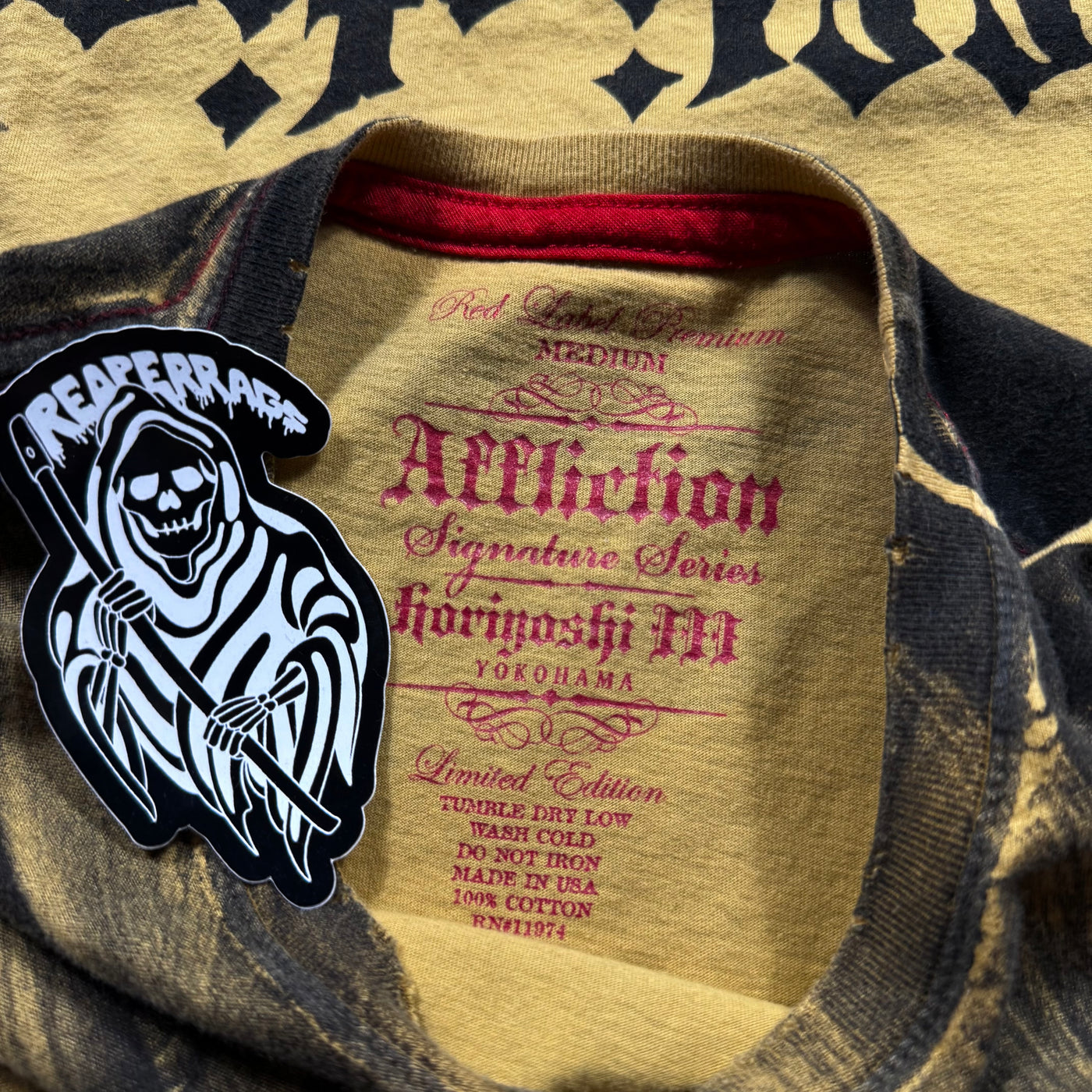 (rare) 2000s Affliction Red Label x Horiyoshi III Shirt (M)