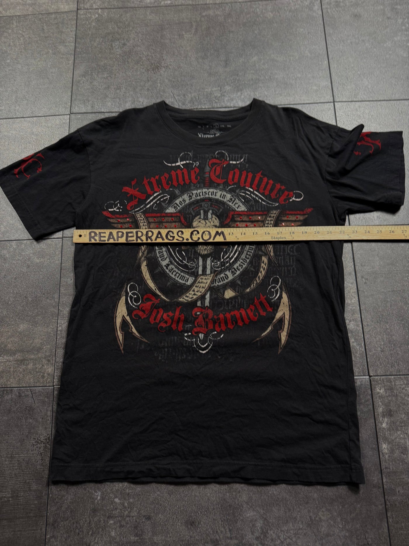 (rare) 2000s xtreme couture x josh barnett rhinestone shirt