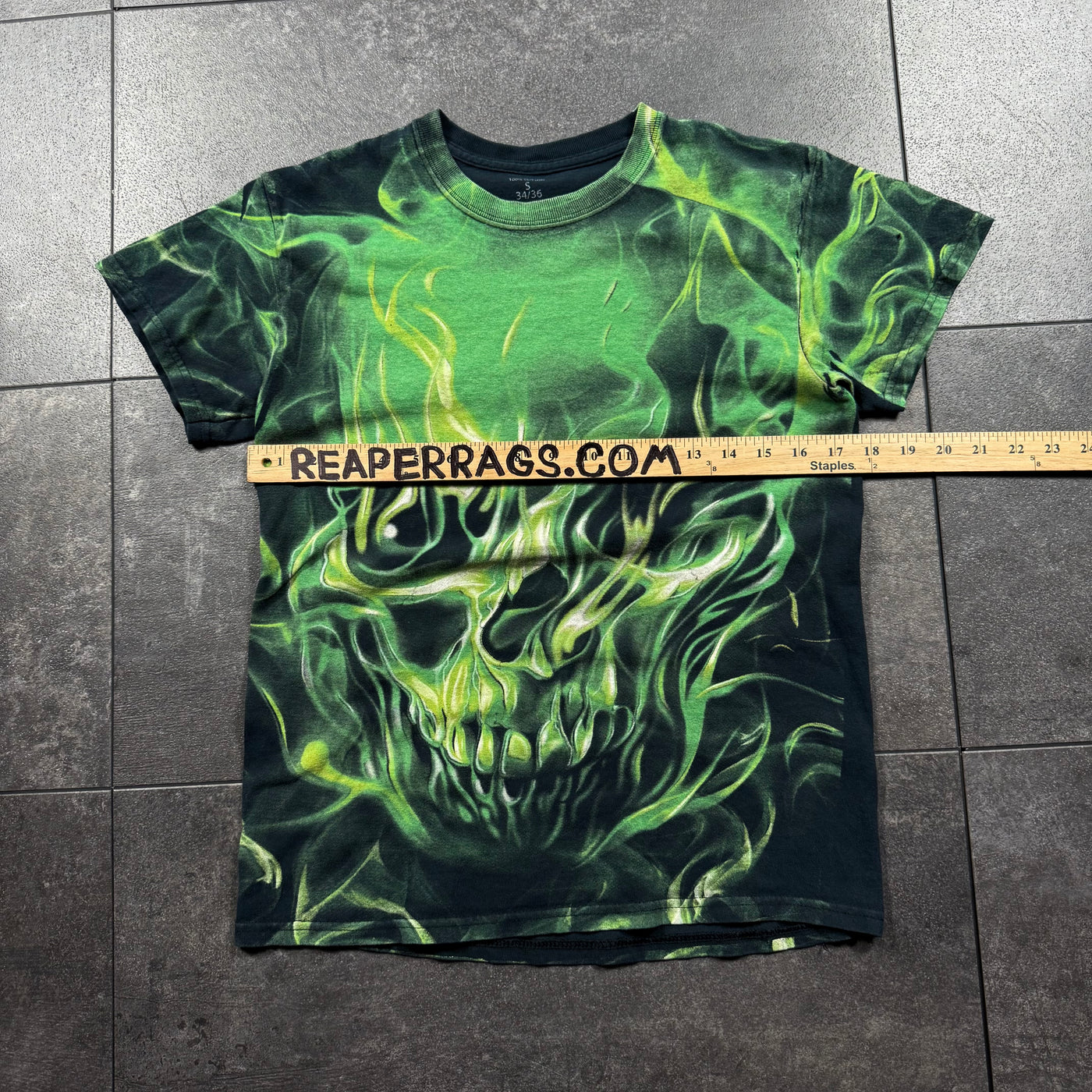 2000s Flaming Skull Shirt (S)