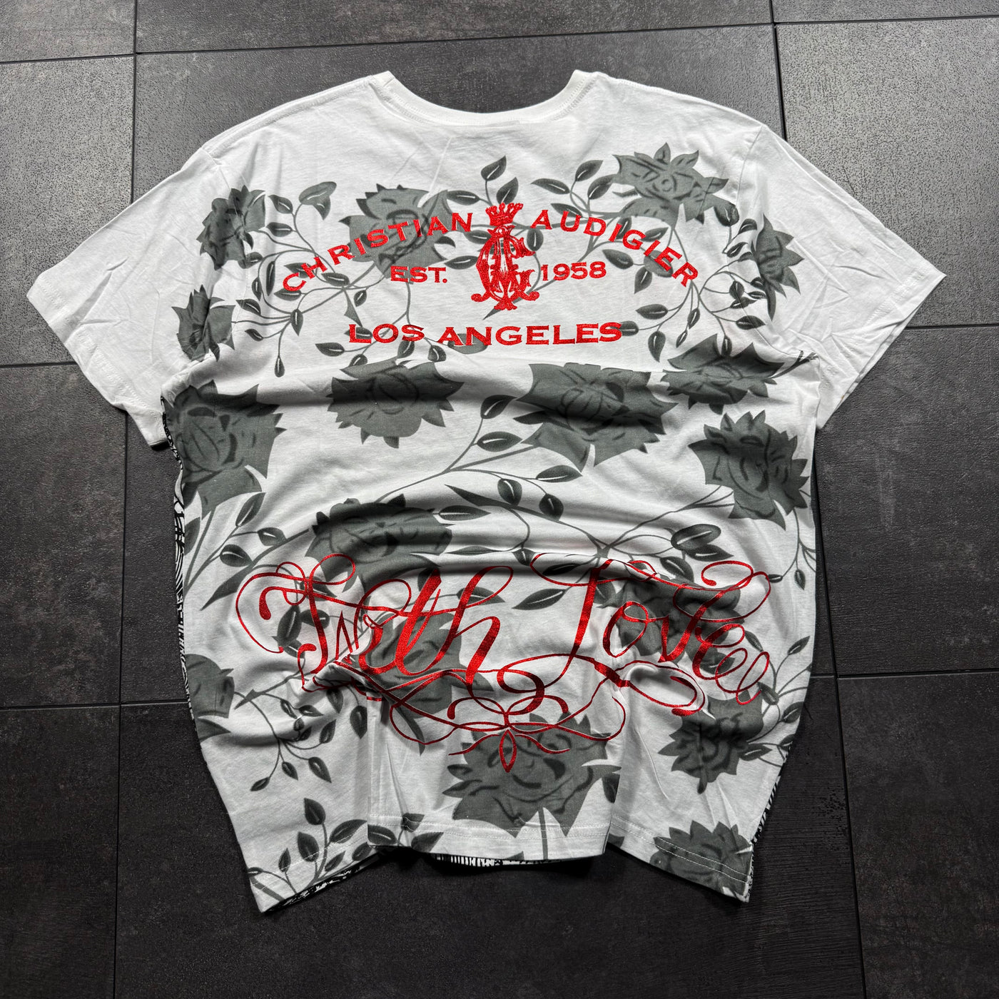 (rare) Deadstock 2000s Christian Audigier Rhinestone Shirt (L)