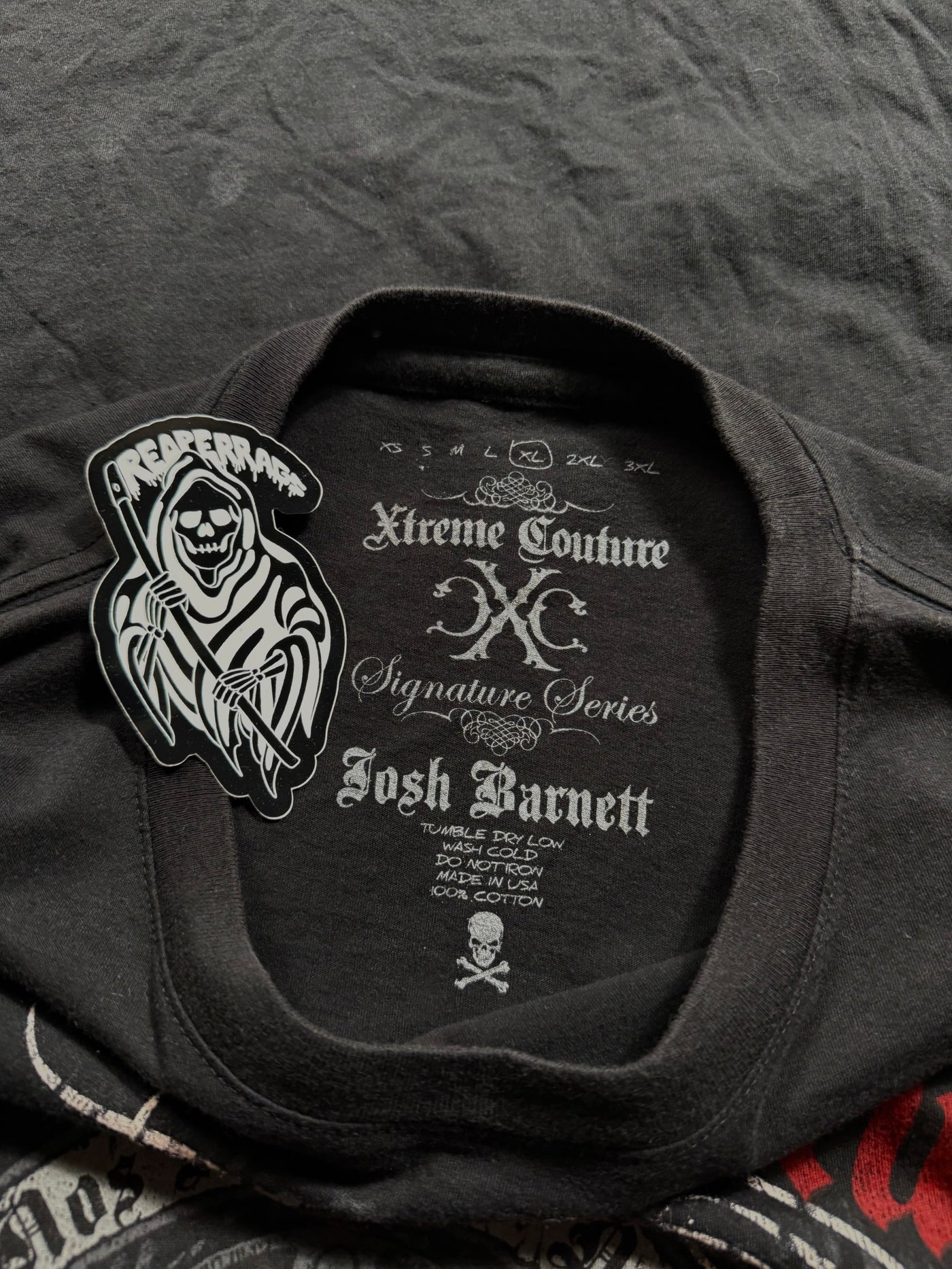 (rare) 2000s xtreme couture x josh barnett rhinestone shirt