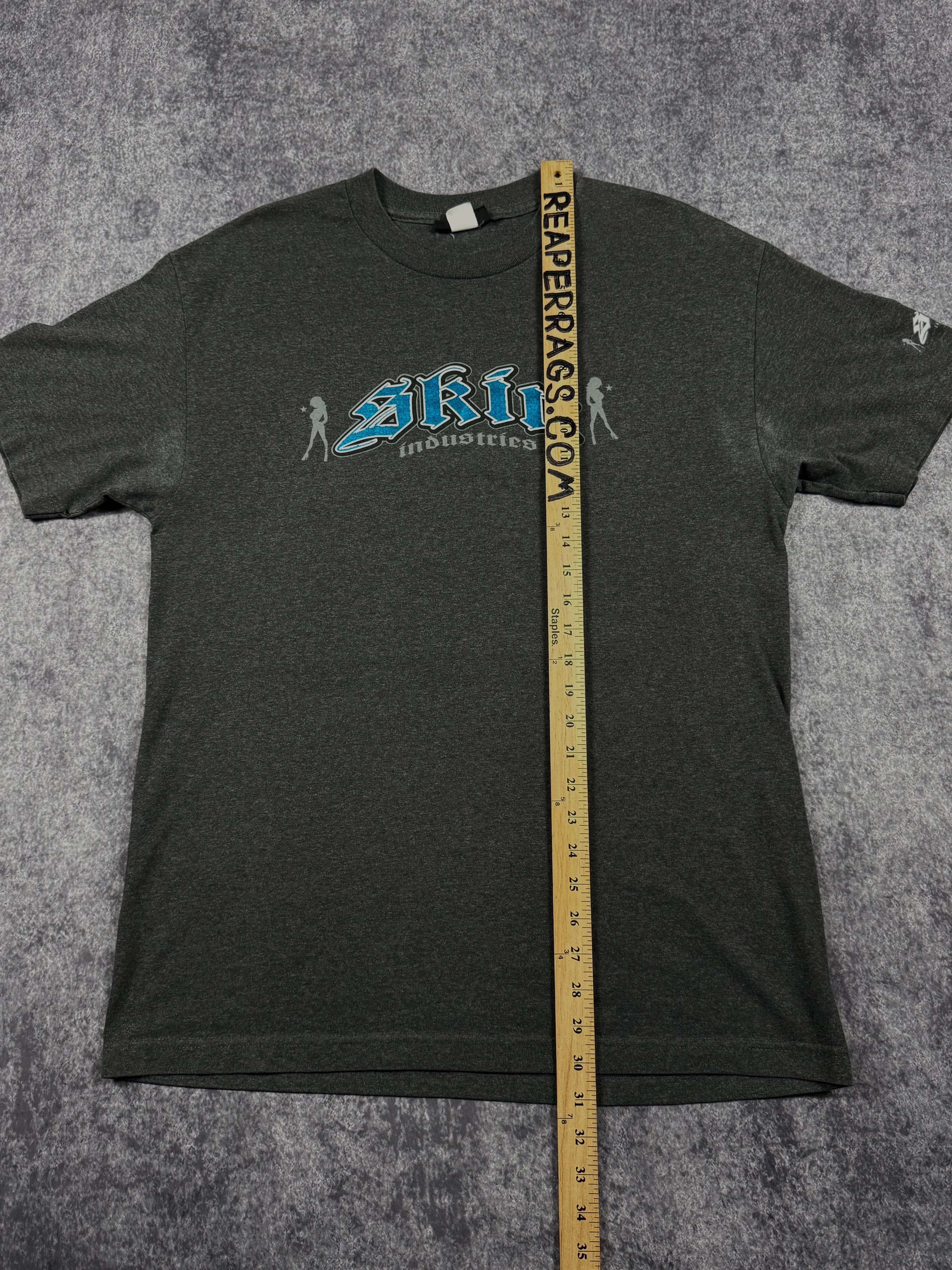 (rare) 2000s skin industries chrome shirt (L)