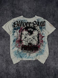 (rare) 2000s silver star x predator chrome shirt (M)