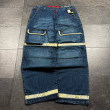 (RARE) DEADSTOCK 2000S MARITHÉ + FRANÇOIS GIRBAUD STRAP JEANS (40x32)