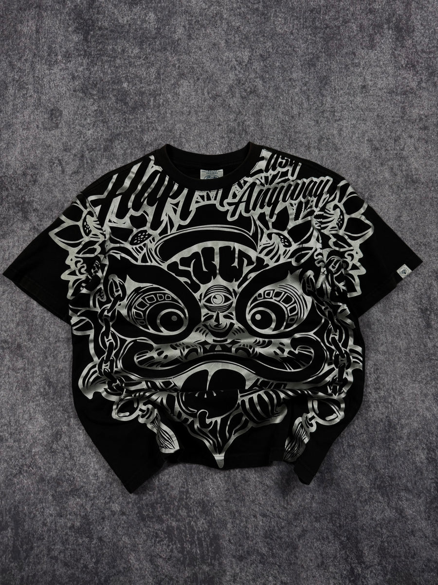(rare) 2000s grunge chrome shirt (M)
