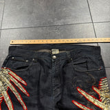2000s Wings Embroidered Jeans (42x30)