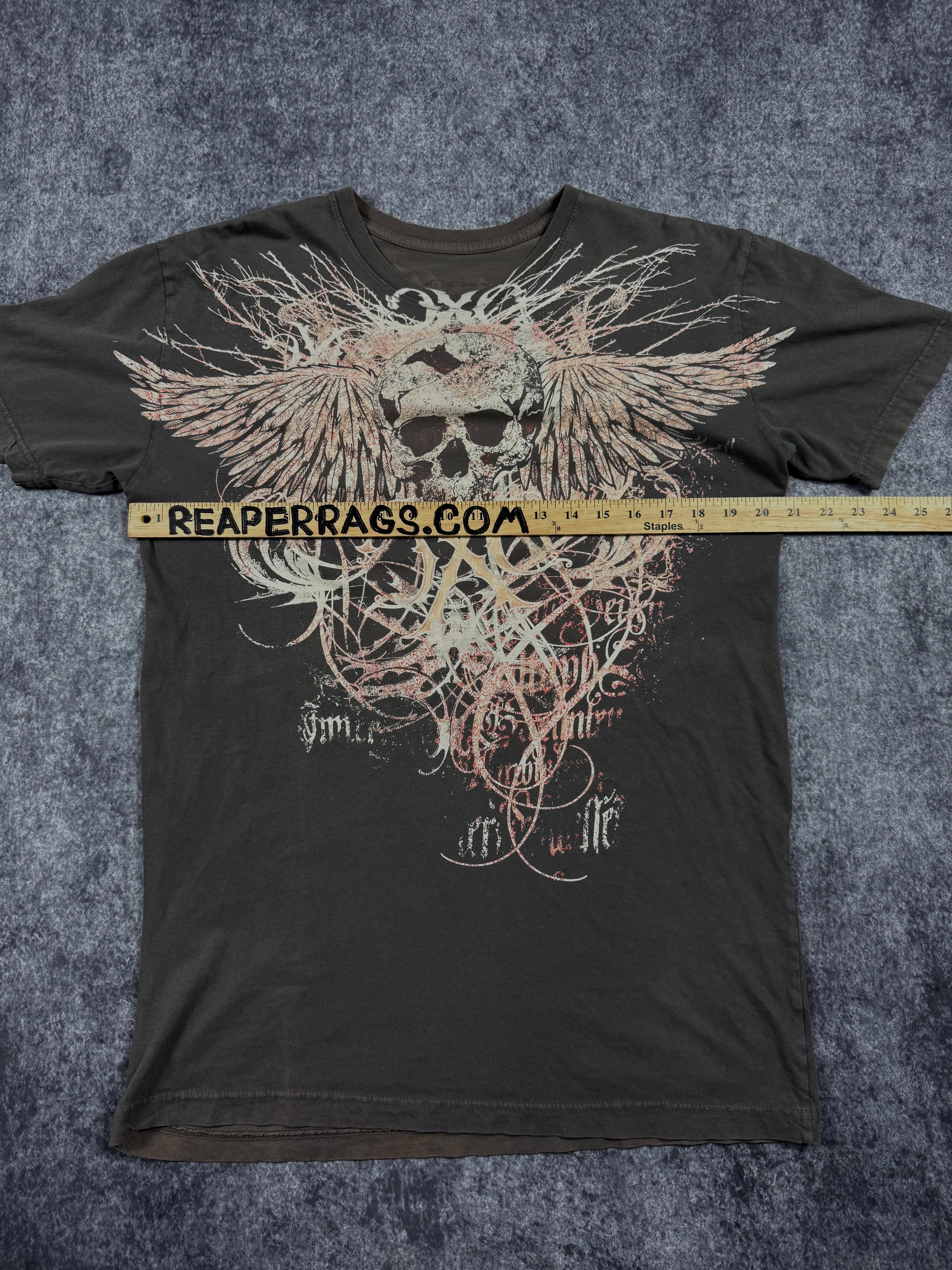 (rare) 2000s xtreme couture chrome shirt (L)