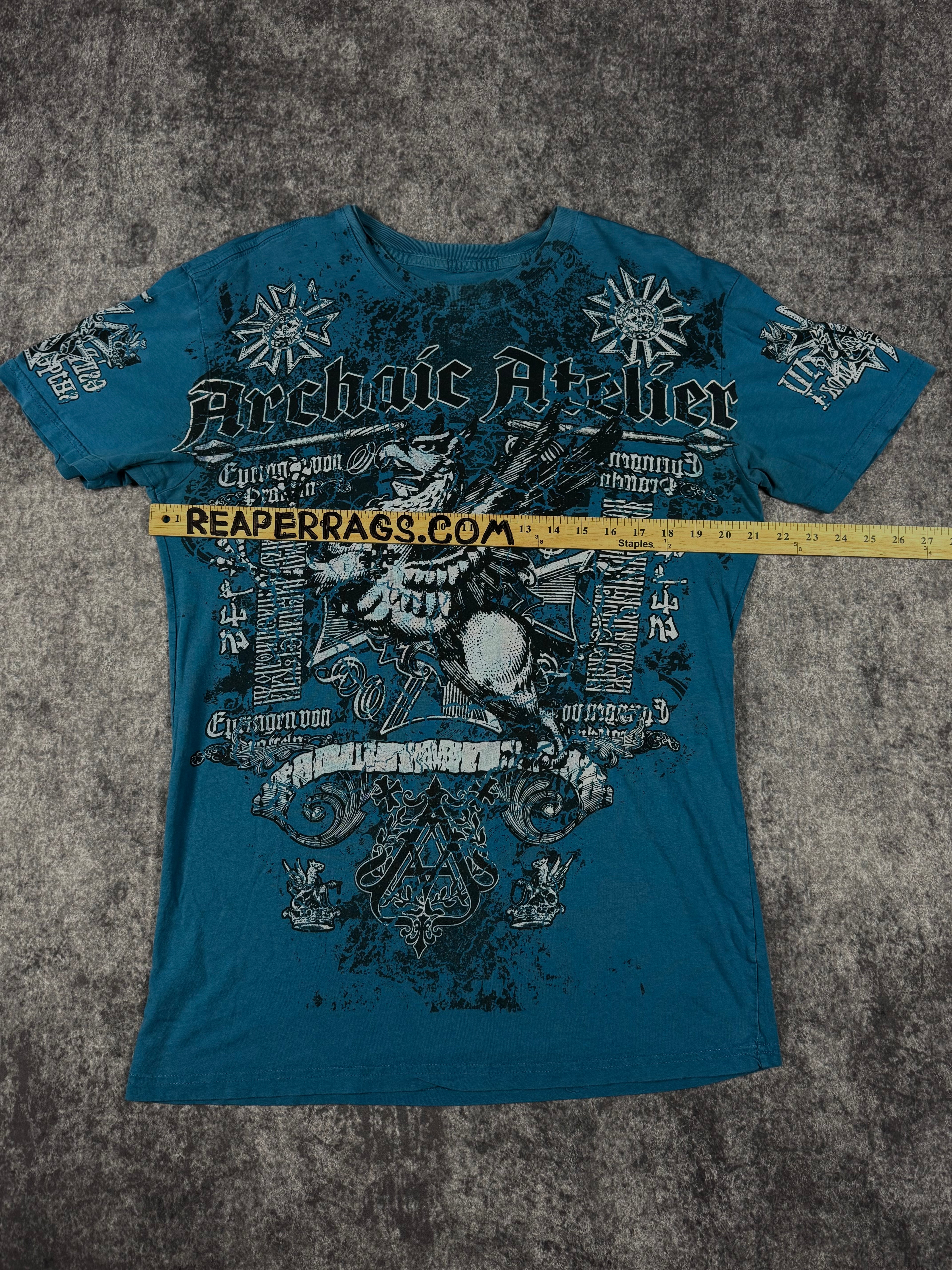 (rare) 2000s archaic x affliction shirt (L)