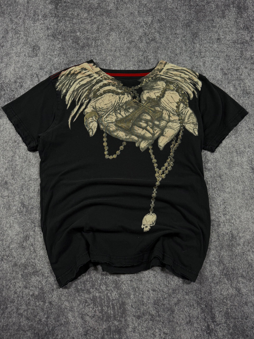 (rare) 2000s affliction x ozzy osbourne chrome shirt (M)
