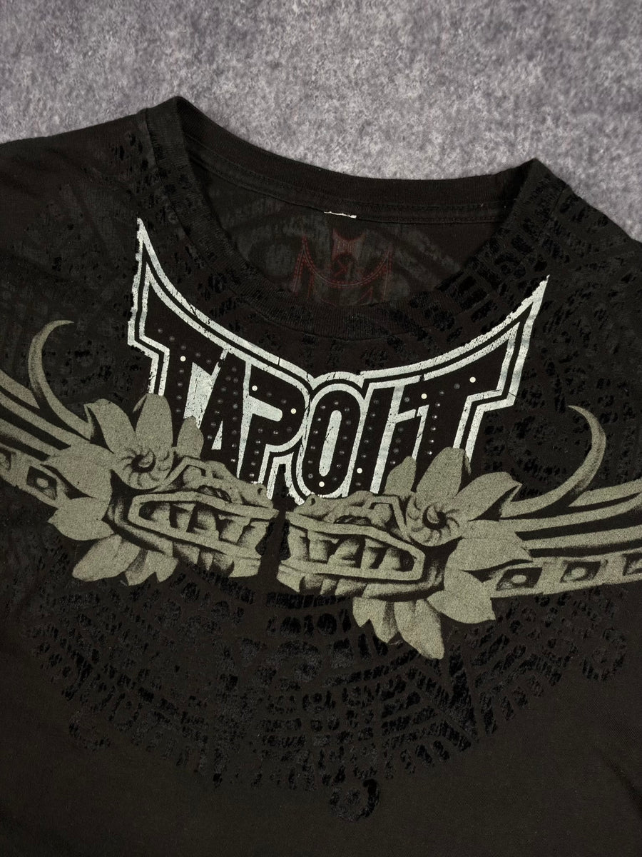 (RARE) 2000s TAPOUT x BLACK SHIRT (M)