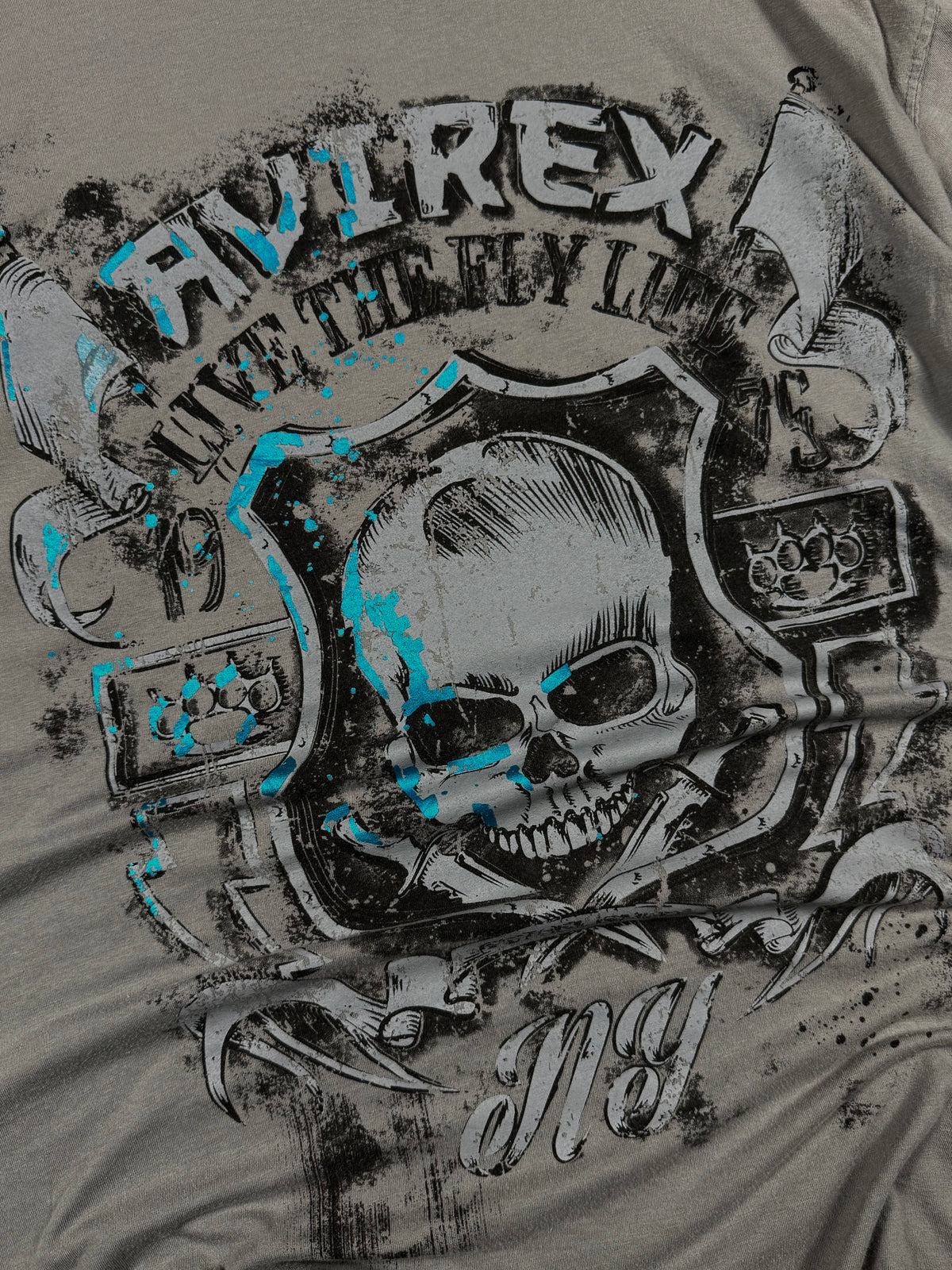(rare) 2000s avirex chrome shirt (XL)