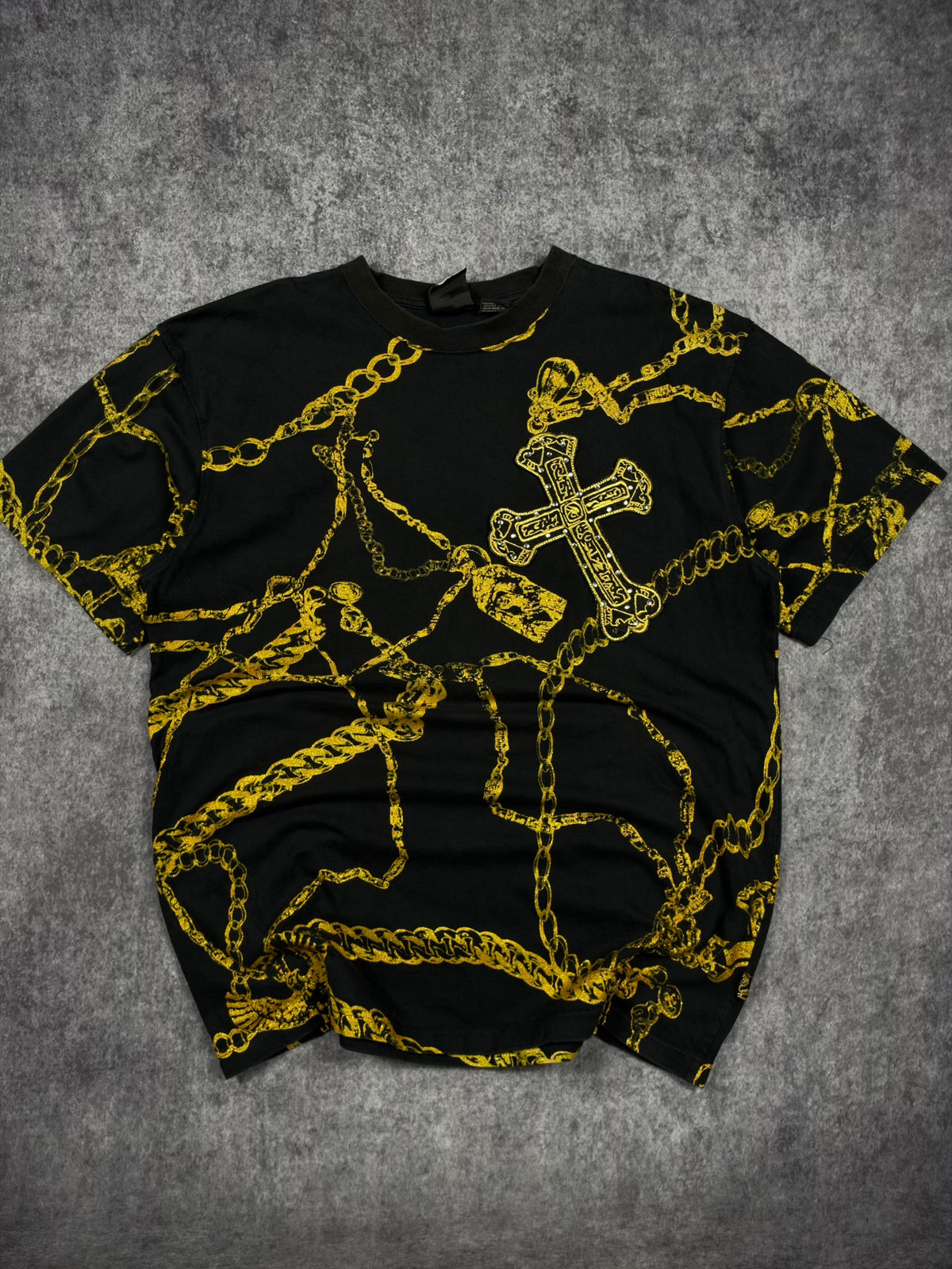 (RARE) 2000S AKCESS RHINESTONE SHIRT (XL)