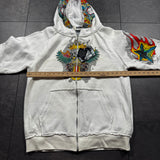 Deadstock 2000s Rhinestone Skull Hoodie (M)