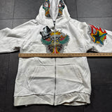 Deadstock 2000s Rhinestone Skull Hoodie (XL)