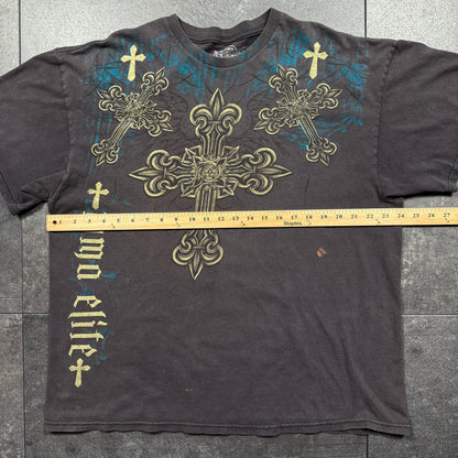 Y2K MMA ELITE Grunge Cross Tshirt (XL)