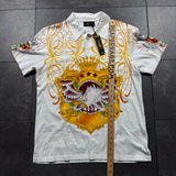 (rare) Deadstock 2000s Christian Audigier Rhinestone Polo (L)