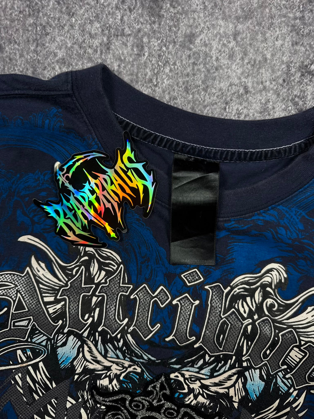 (RARE) 2000S RAW BLUE SHIRT (XL)
