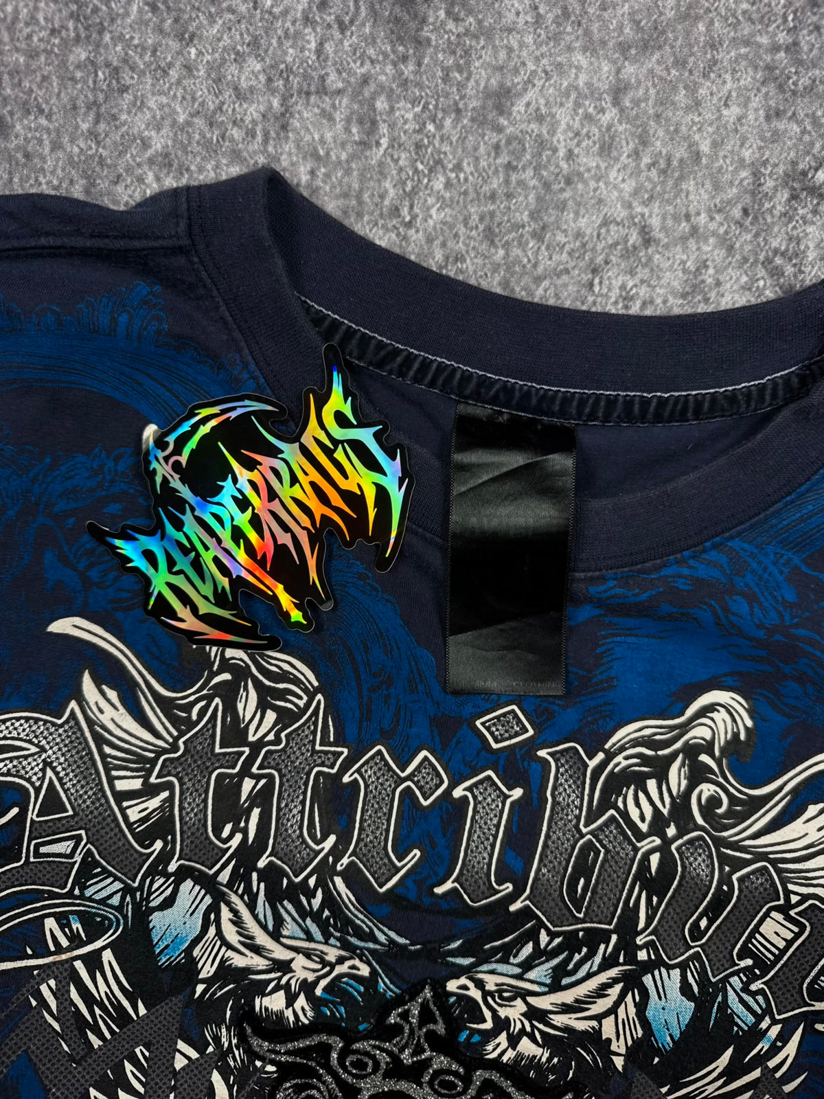 (RARE) 2000S RAW BLUE SHIRT (XL)