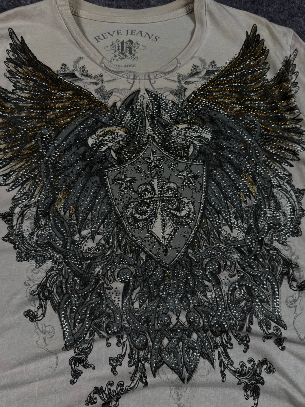 (rare) 2000s revive jeans rhinestone shirt (L)