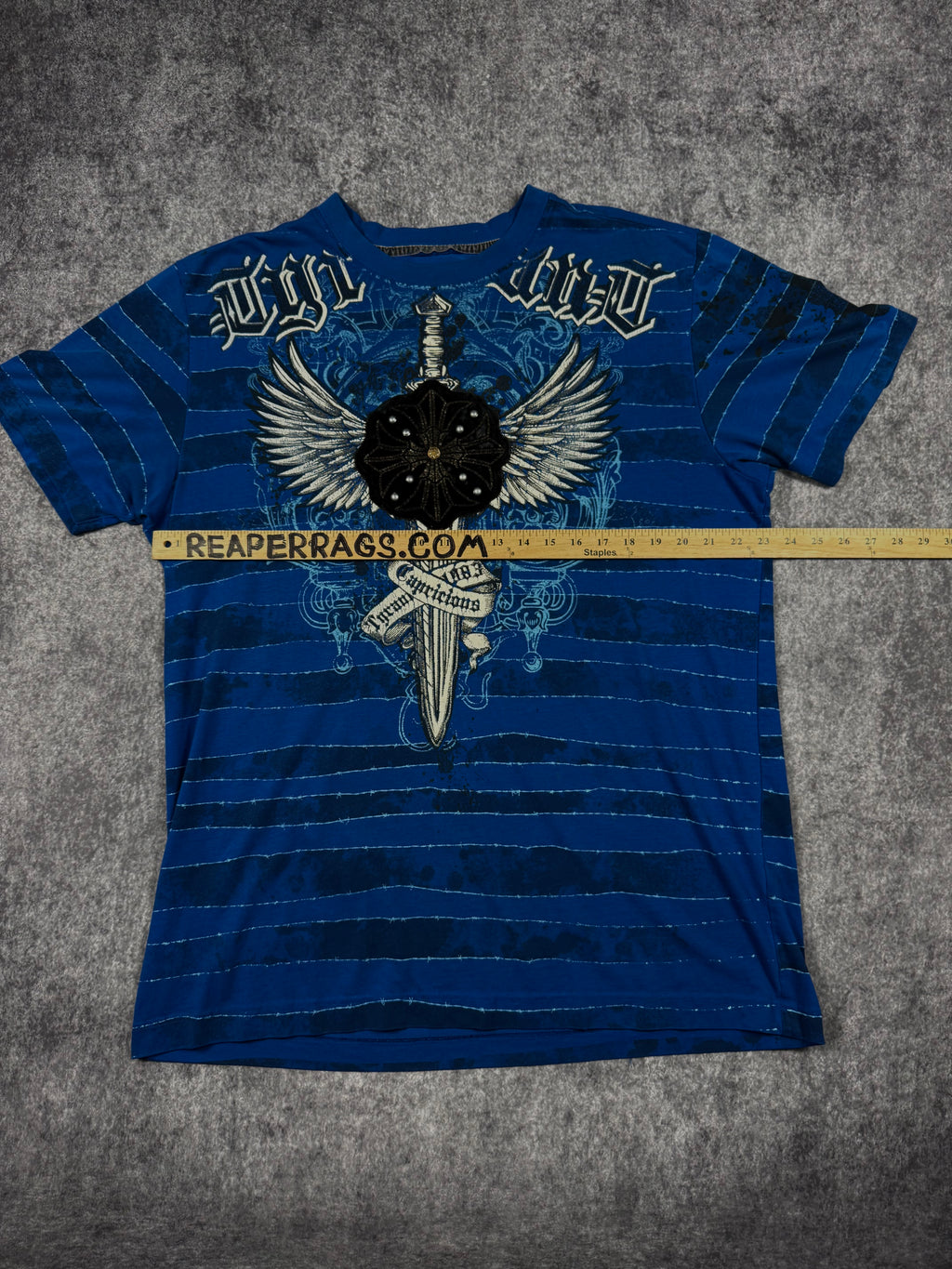 (rare) 2000s raw blue chrome shirt (XL)