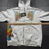 Deadstock 2000s Rhinestone Skull Hoodie (XL)