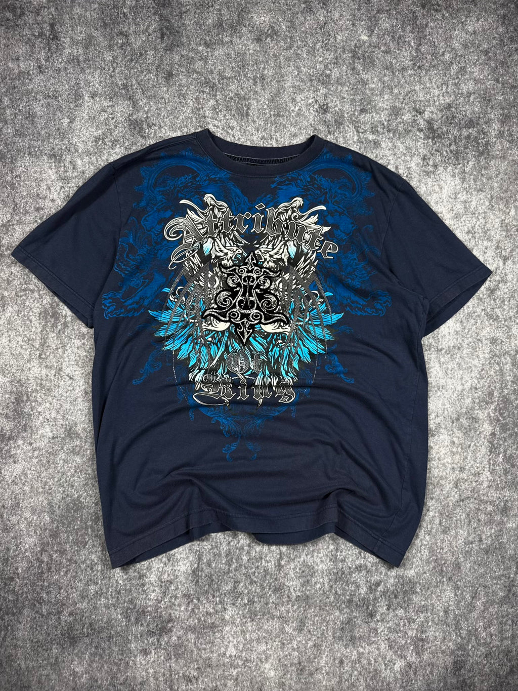 (RARE) 2000S RAW BLUE SHIRT (XL)