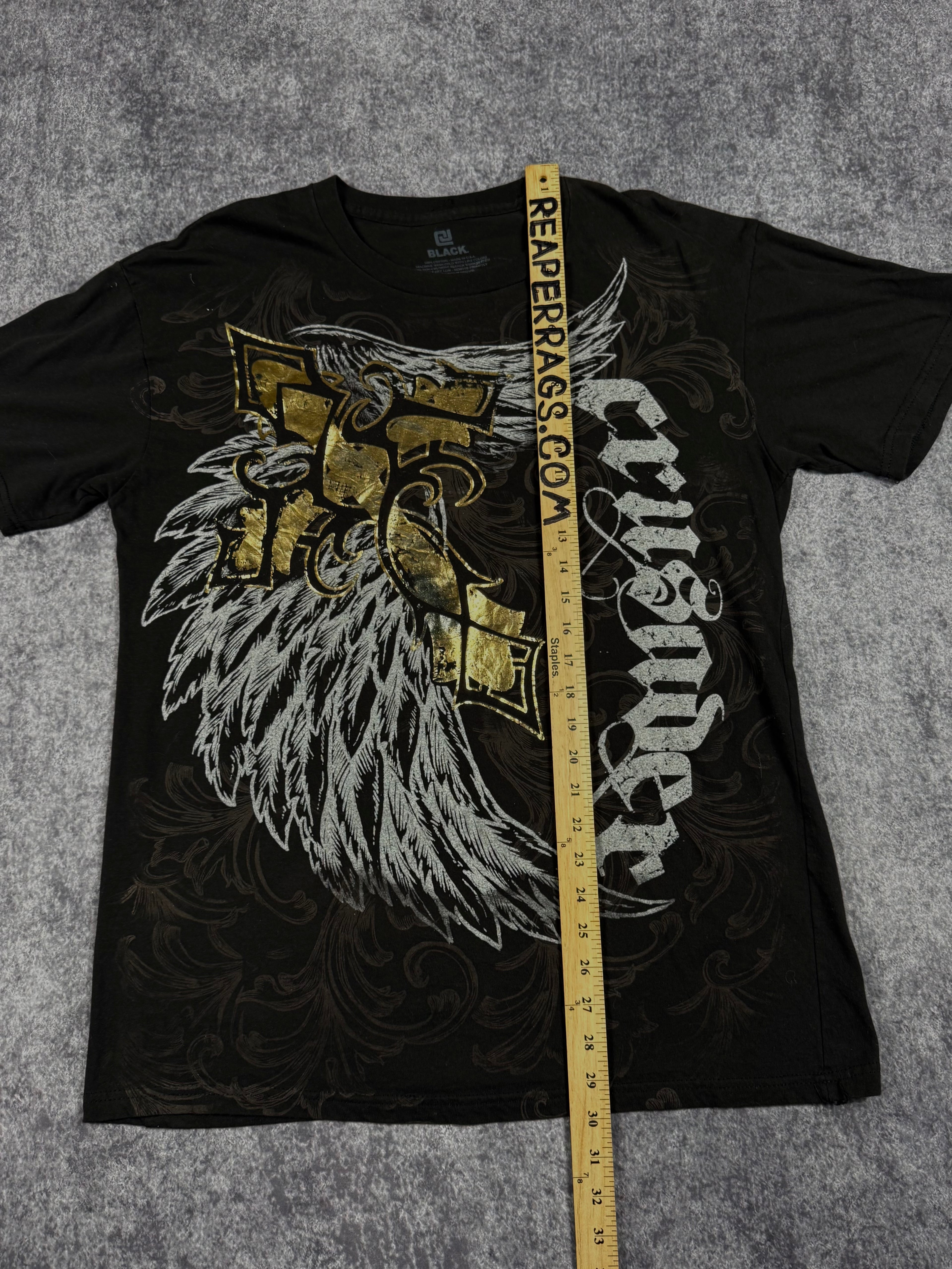 (rare) 2000s black chrome shirt (L)