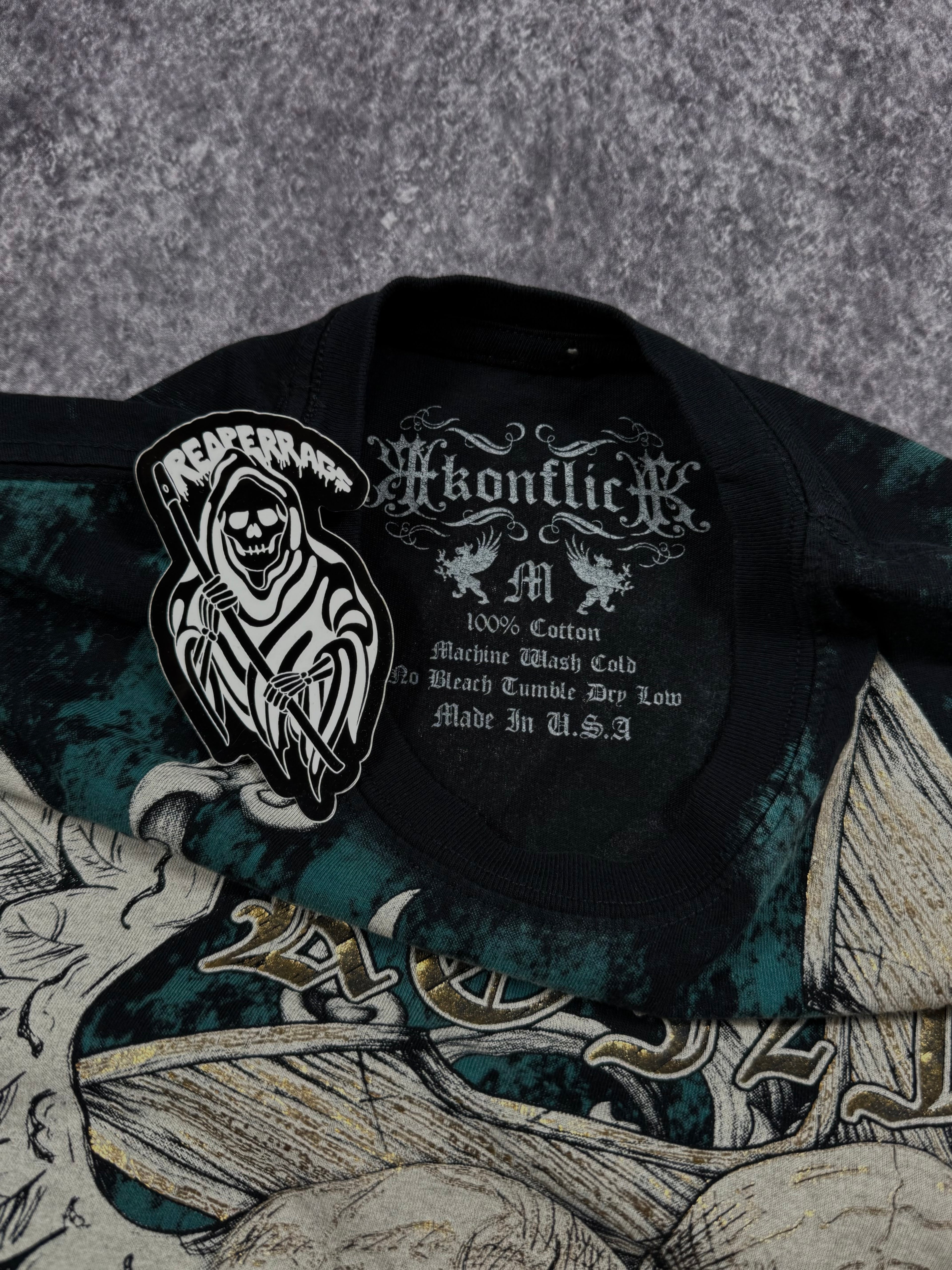 (rare) 2000s konflic chrome shirt (M)