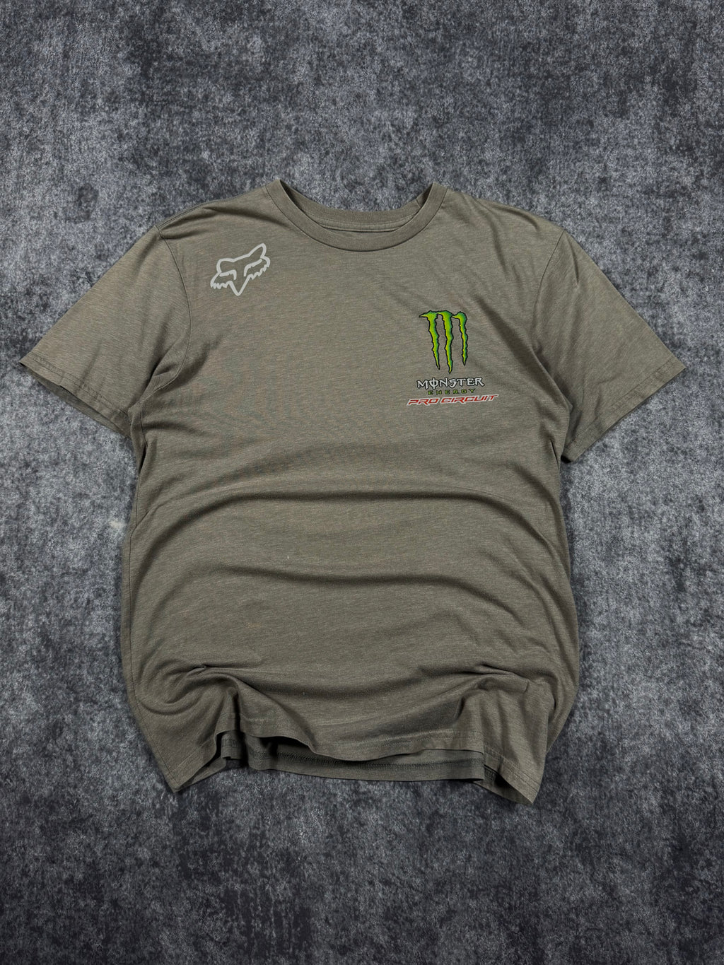 (rare) 2000s fox racing x monster energy shirt (S)