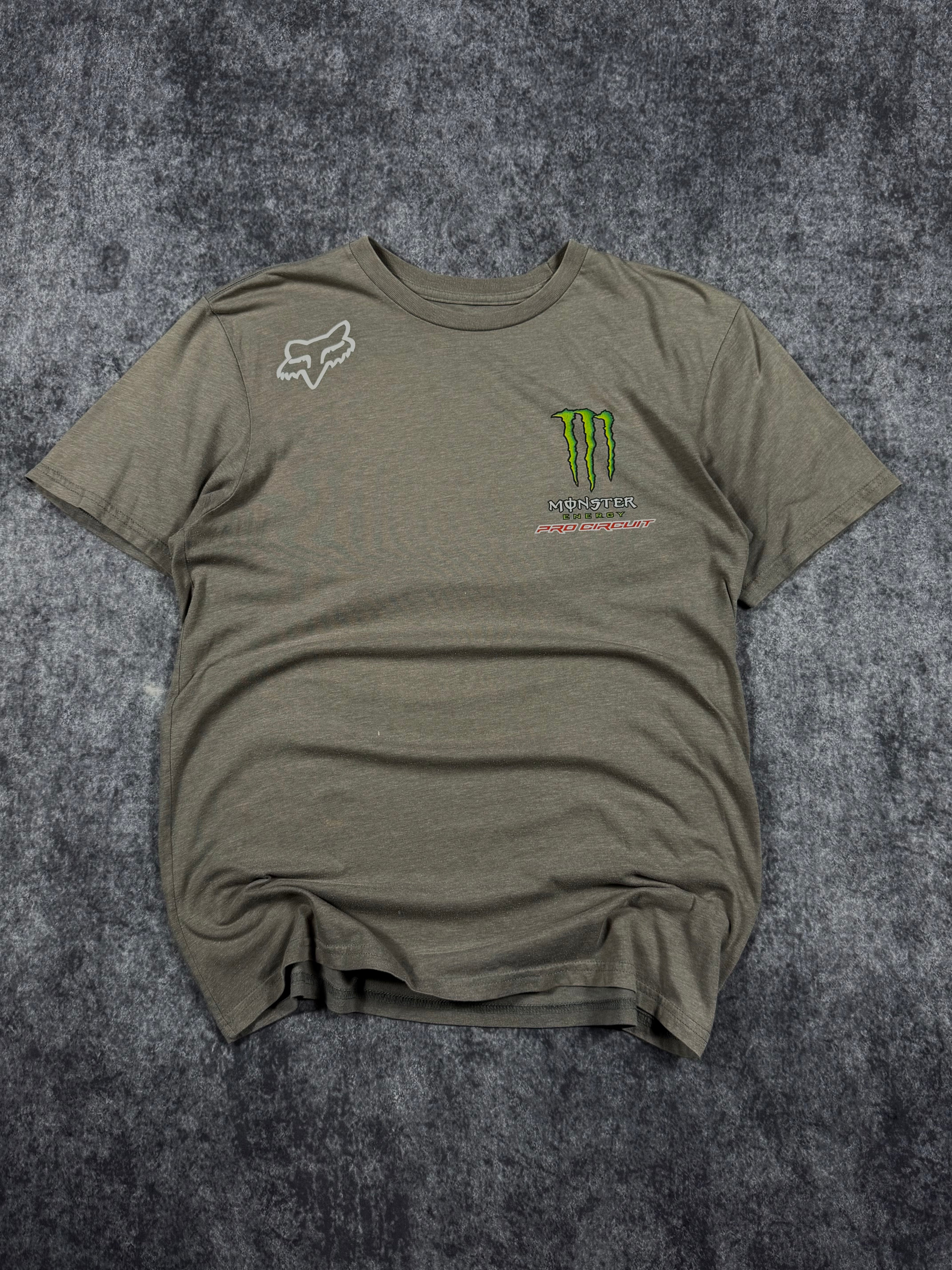 (rare) 2000s fox racing x monster energy shirt (S)