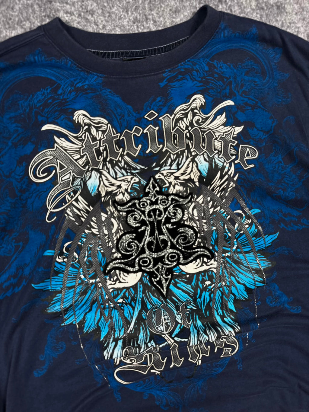 (RARE) 2000S RAW BLUE SHIRT (XL)
