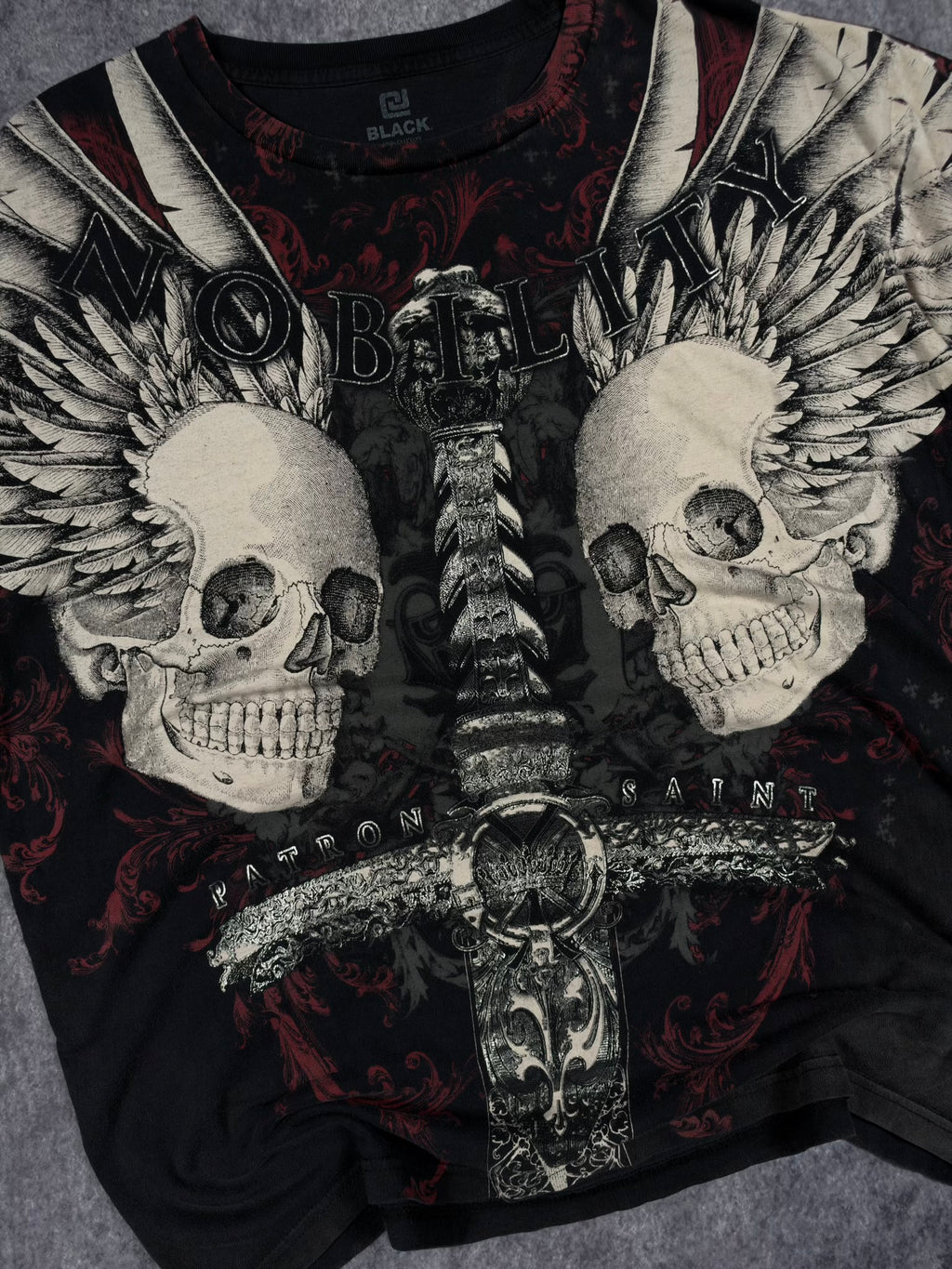 (GRAIL) 2000s CHROME BLACK x NOBOLITY SHIRT (XL)