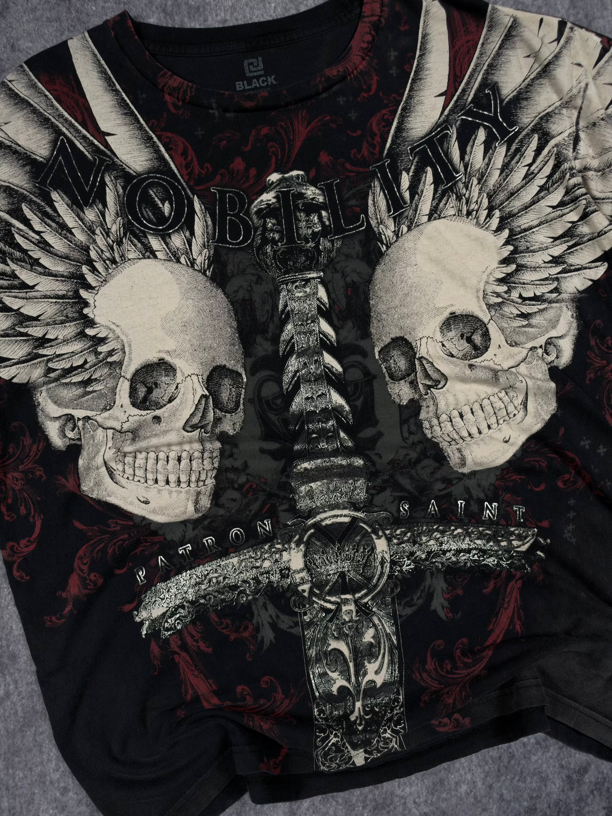 (GRAIL) 2000s CHROME BLACK x NOBOLITY SHIRT (XL)