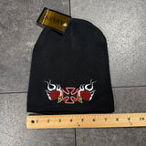 Deadstock 2000s Cross & Roses Beanie (OS)