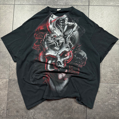 Y2K Grunge Skulk & Snake Tshirt (XXL)