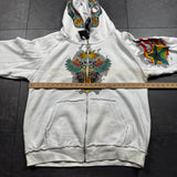 Deadstock 2000s Rhinestone Skull Hoodie (XXL)
