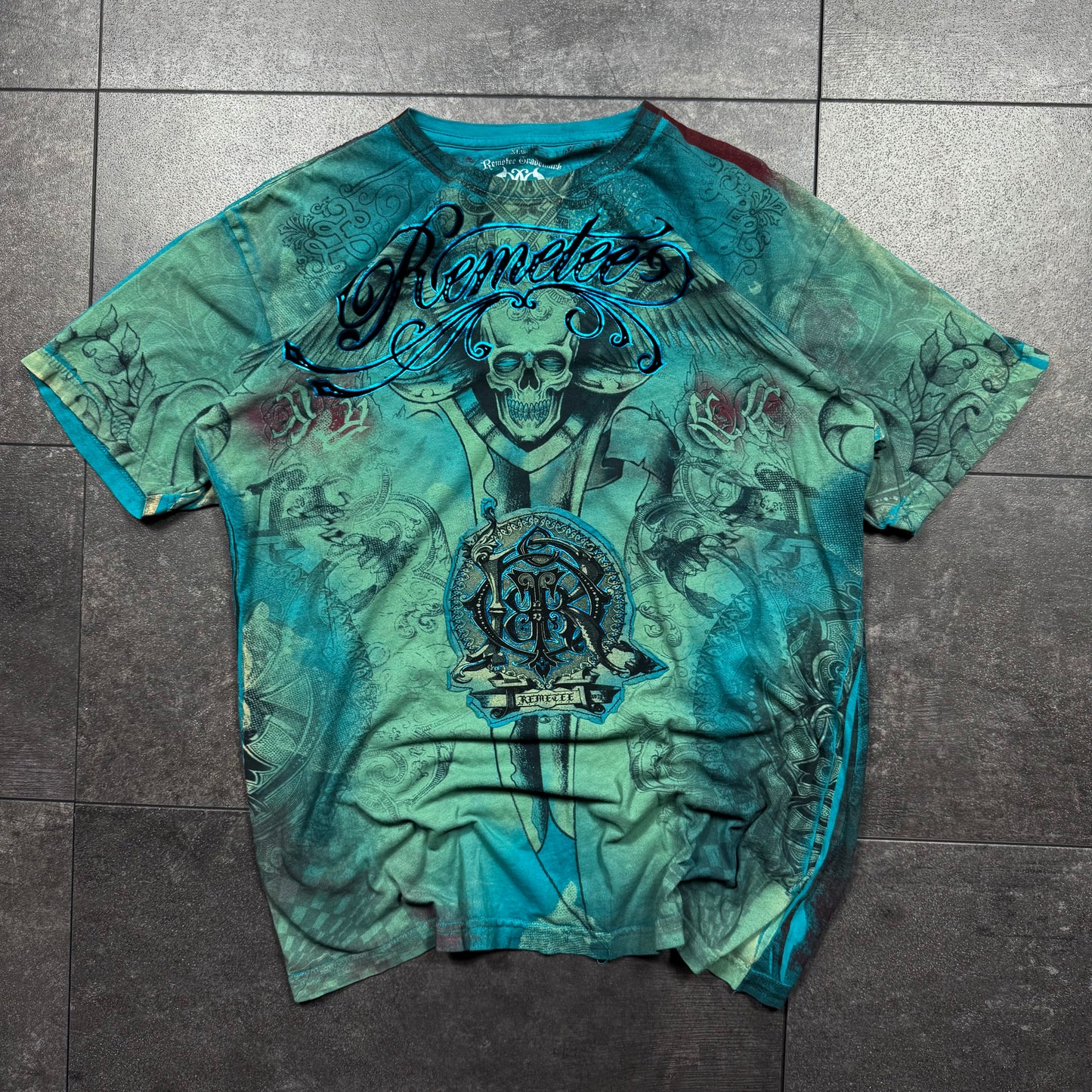 Y2K Ed Hardy Style Grunge Tshirt (M)