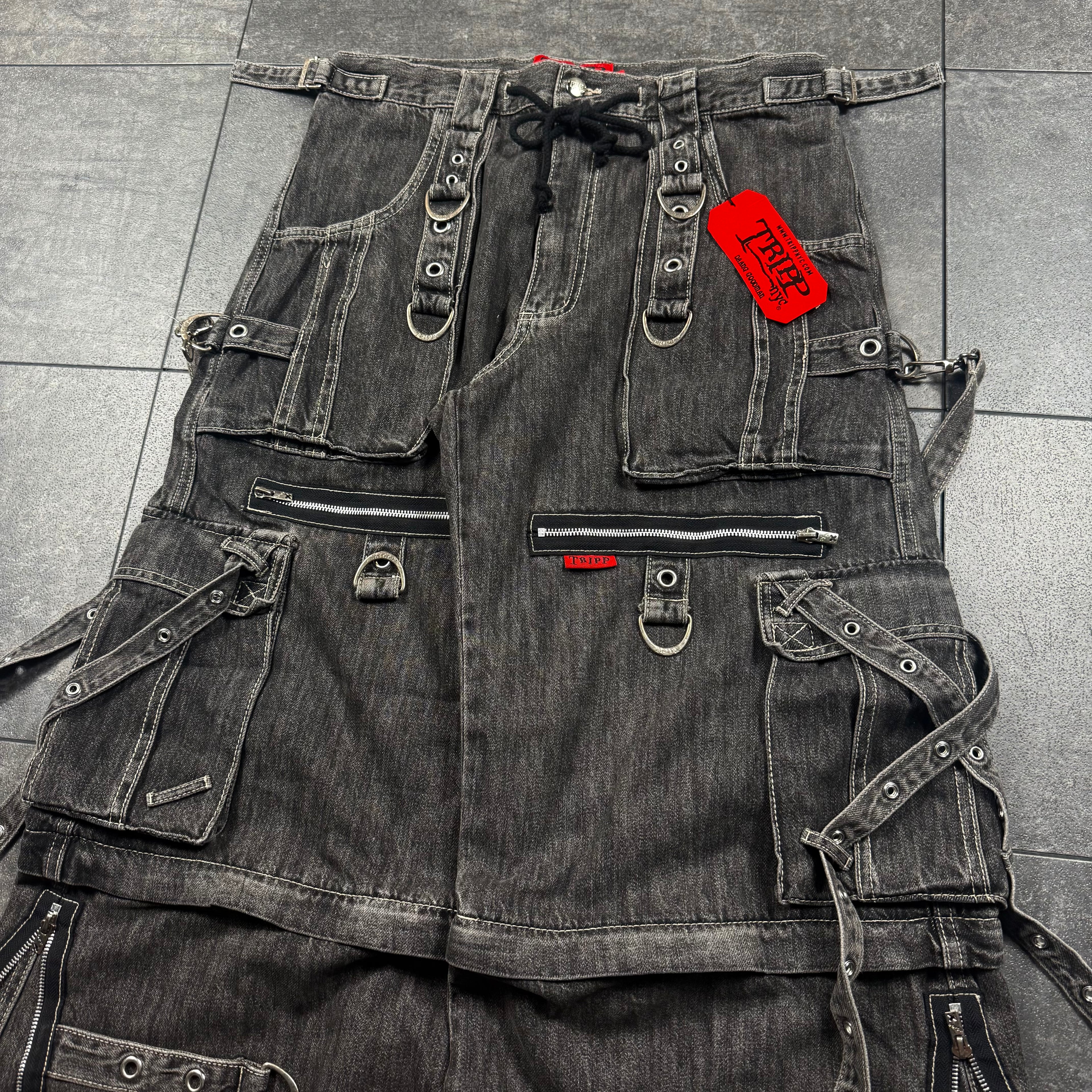 NWT 2000s Tripp NYC X-Strap Zip-Off Pant