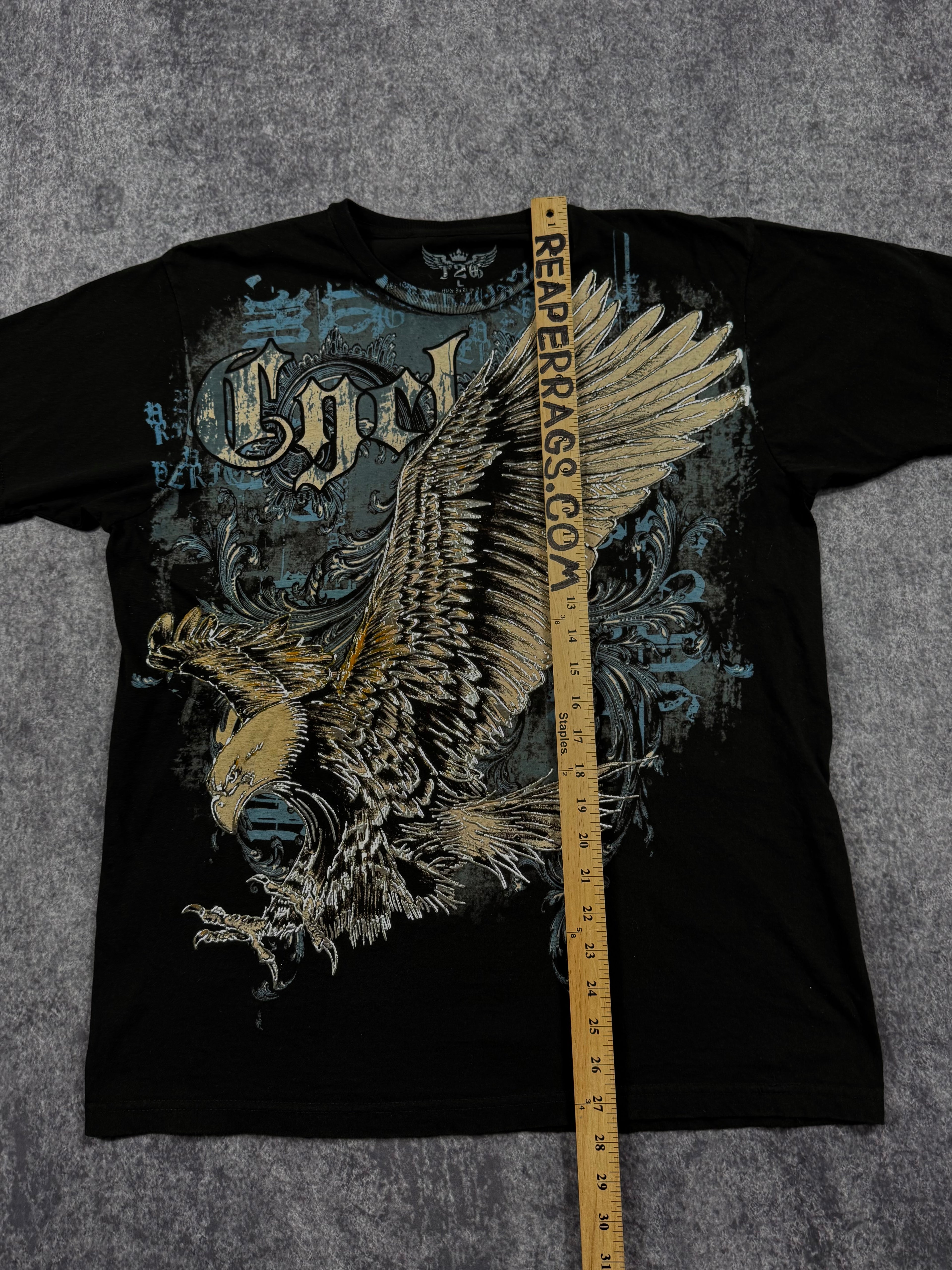 (rare) 2000s winged chrome shirt (L)