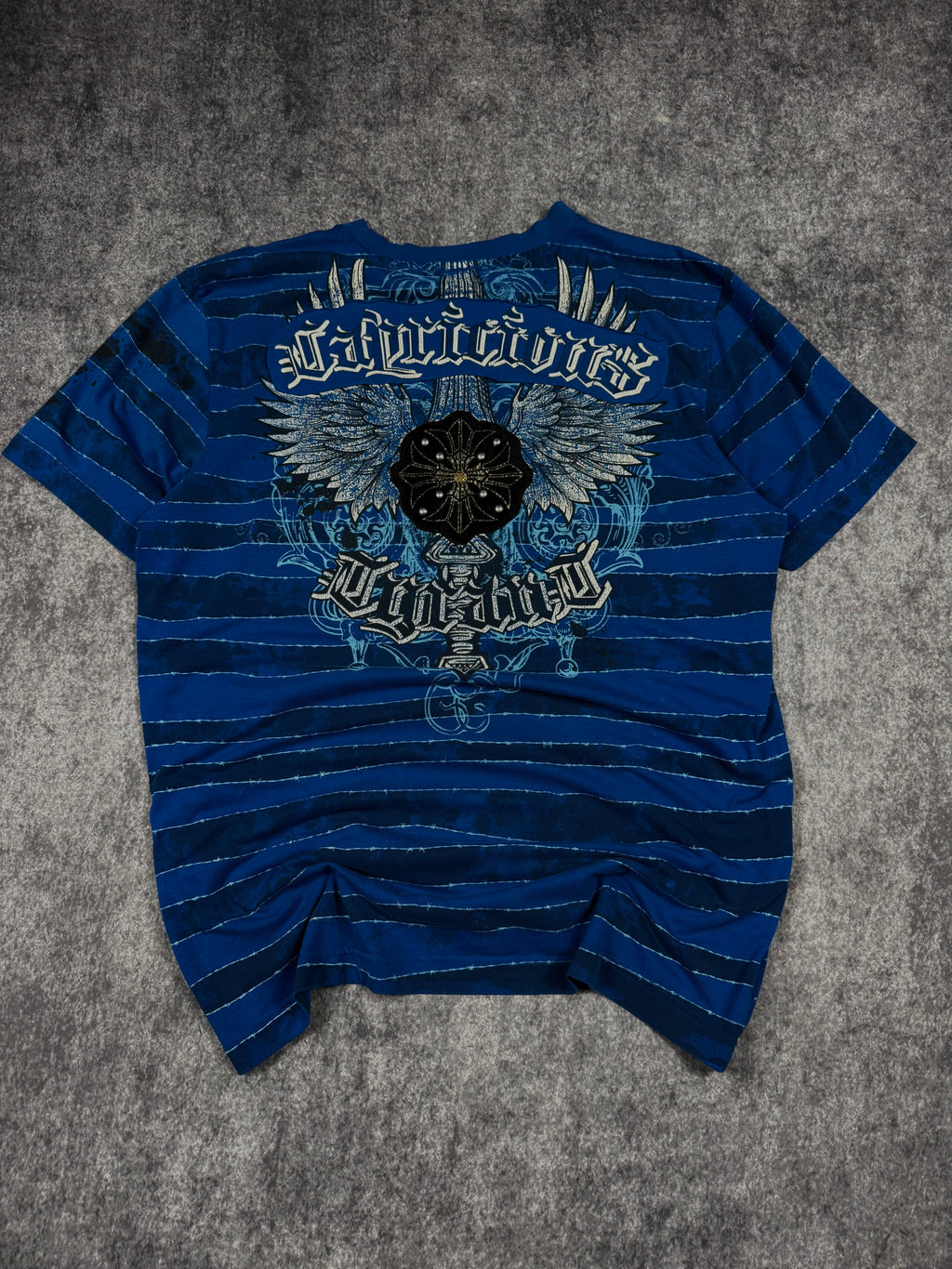 (rare) 2000s raw blue chrome shirt (XL)