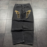 2000s Pistol Embroidered Jeans (30x29)