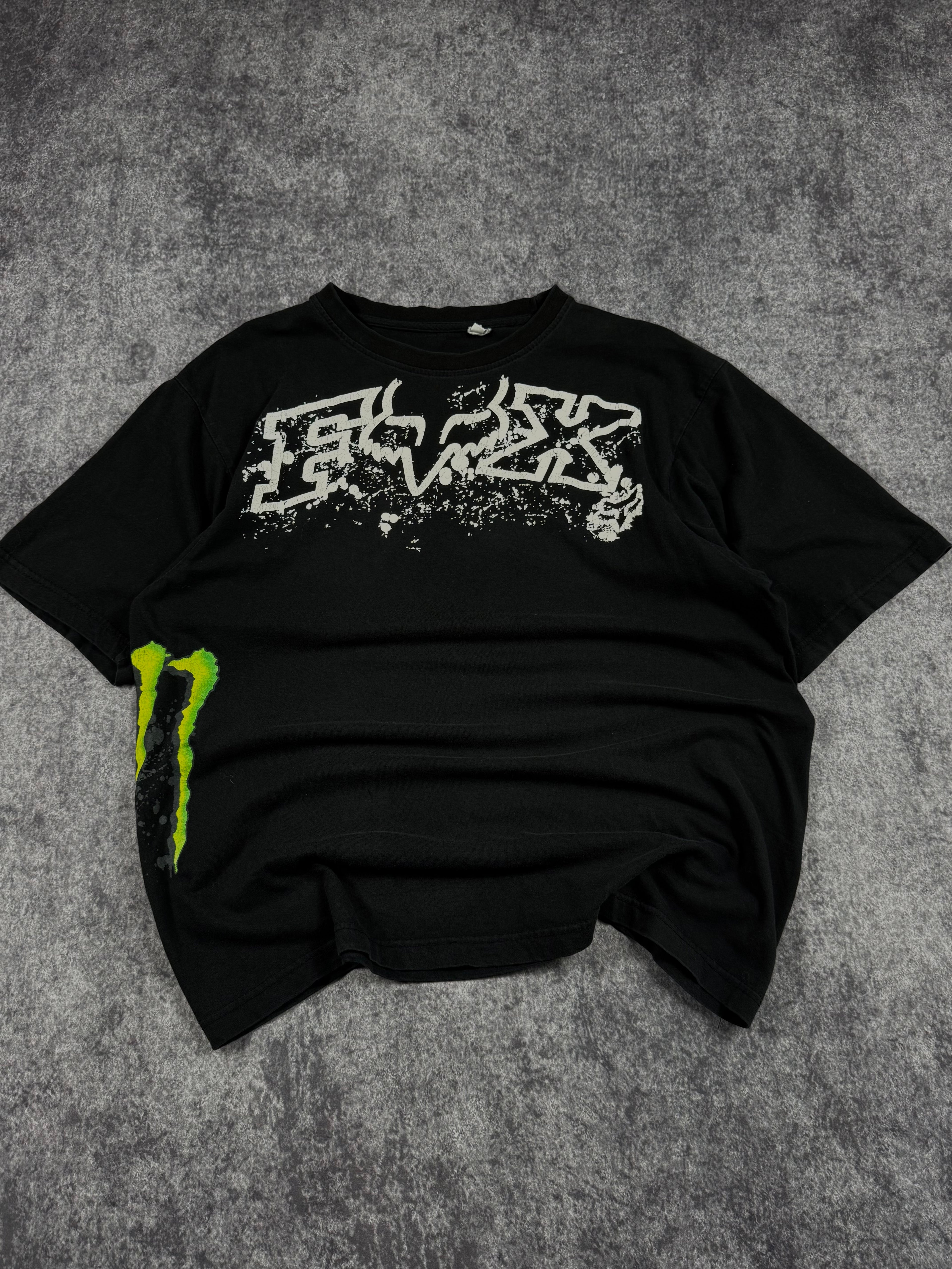 (rare) 2000s monster energy x fox racing shirt (L)