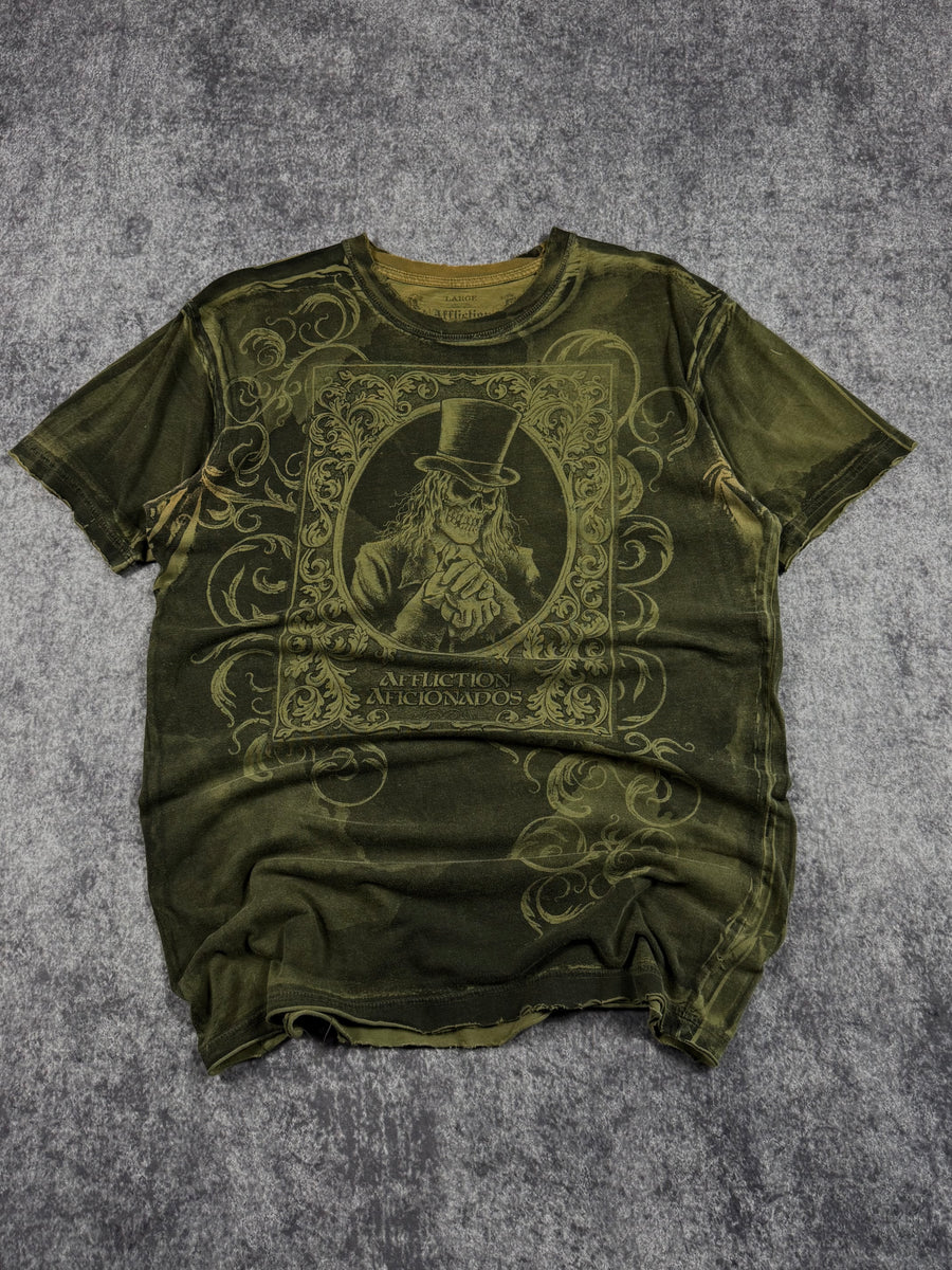 (rare) 2000s affliction x aficionados shirt (L)