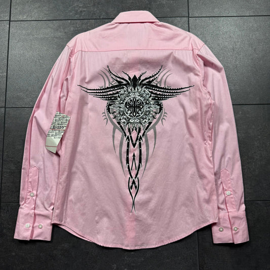 Deadstock Cyber Y2K Tribal Button-Up Shirt (S)