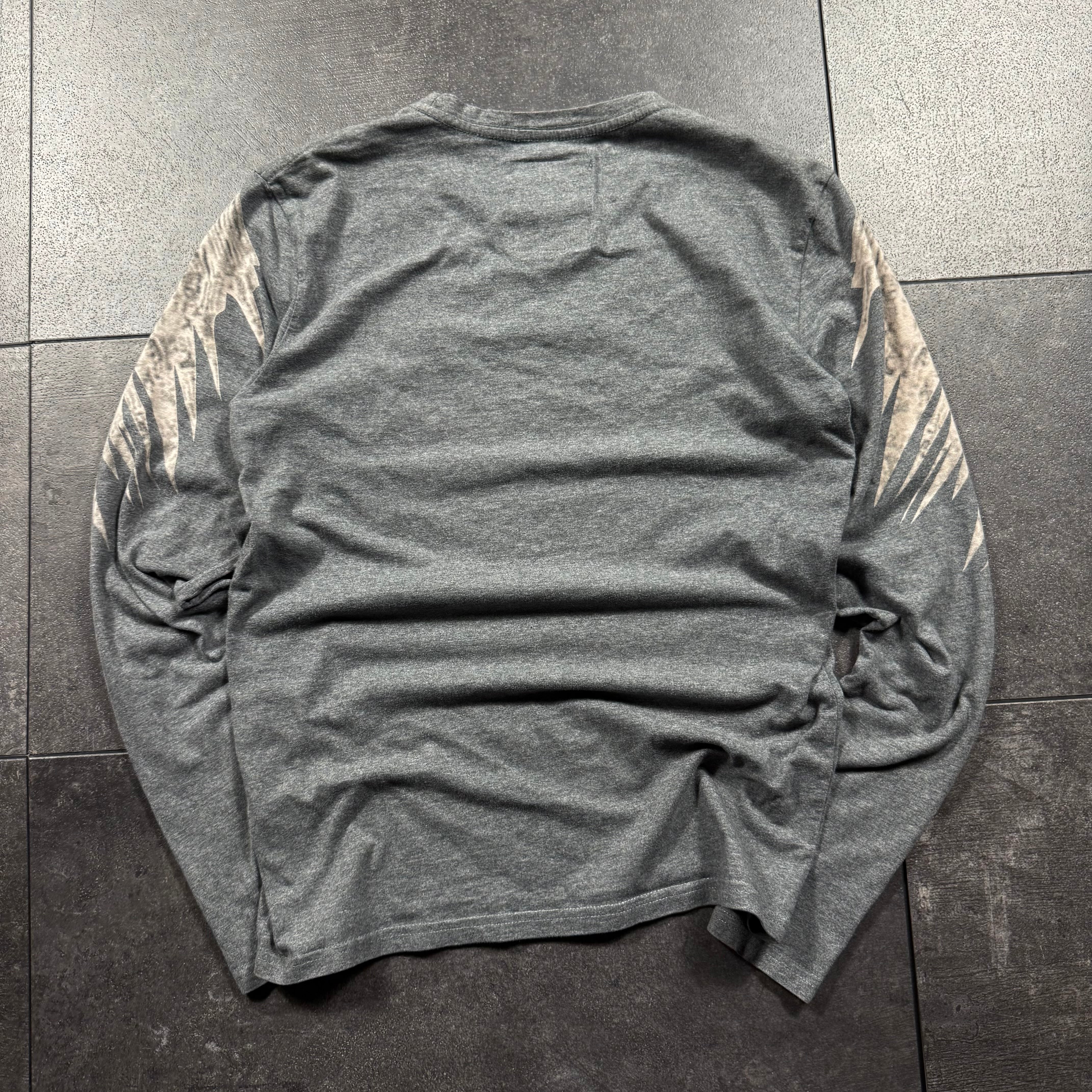 2000s Winged Skull Long Sleeve Shirt (S)