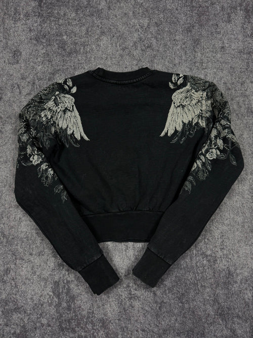 (rare) 2000s affliction rhinestone crewneck (XS)
