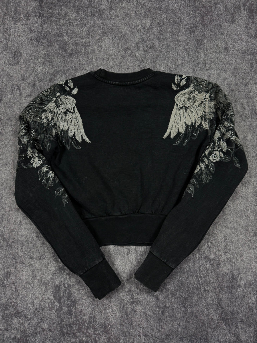 (rare) 2000s affliction rhinestone crewneck (XS)