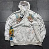 Deadstock 2000s Rhinestone Skull Hoodie (XXL)
