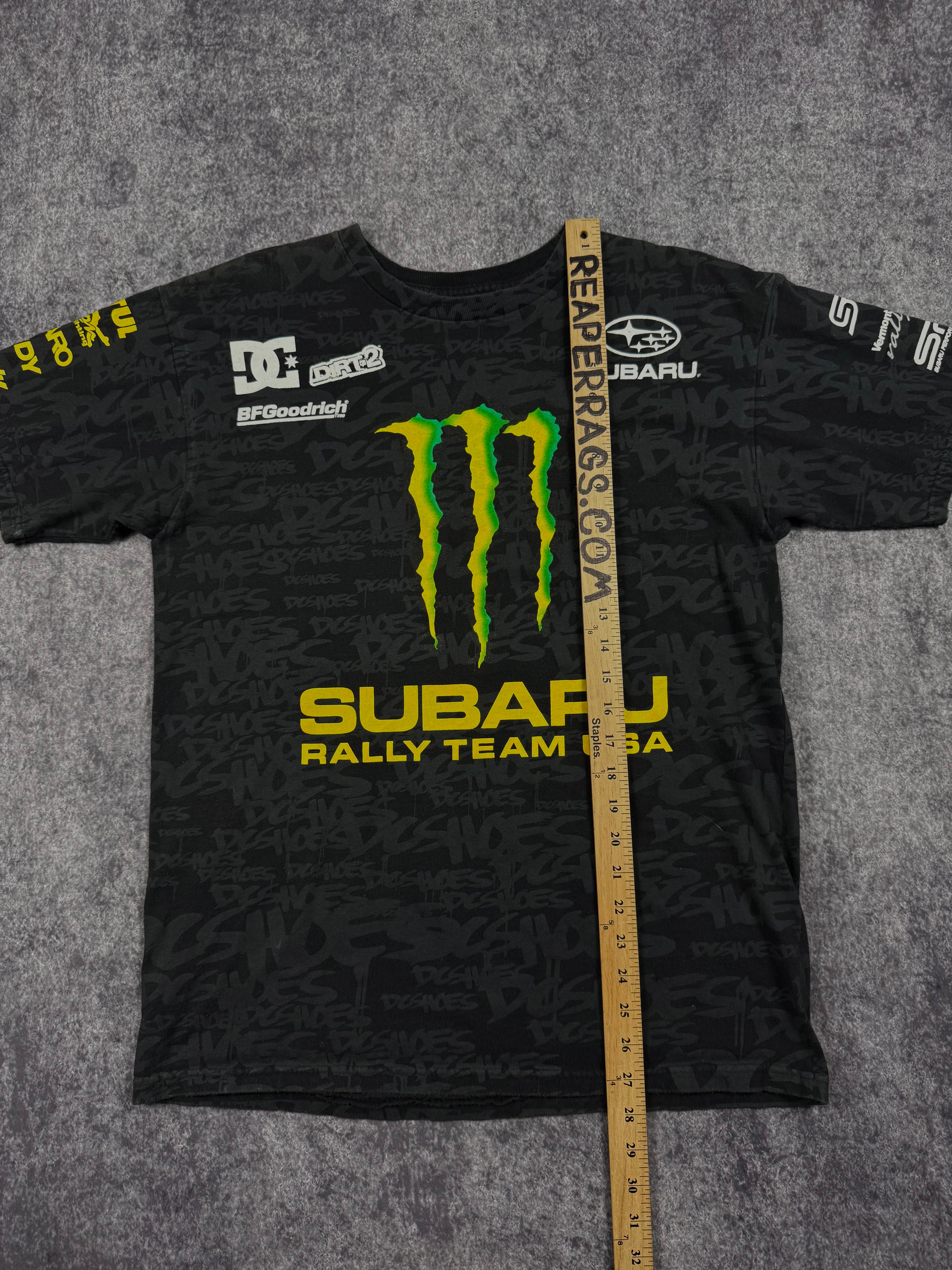 (rare) 2000s monster energy x dc shoes x ken block x subaru shirt (M)